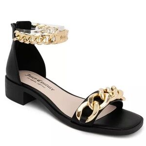 Juicy‎ Couture Women's  Black & Gold Themis Heeled Sandals Size 7